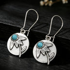 Boho Floral Turquoise Drop Earrings