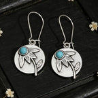 Boho Floral Turquoise Drop Earrings