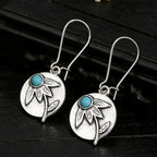 Boho Floral Turquoise Drop Earrings
