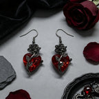 Romantic Rose Heart Drop Earrings