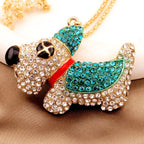 Whimsical Crystal Puppy Necklace