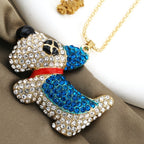 Whimsical Crystal Puppy Necklace