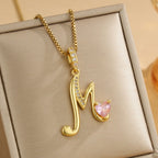 Coquette Heart Initial Necklace