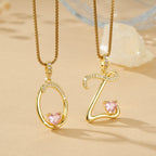 Coquette Heart Initial Necklace