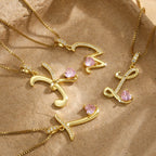 Coquette Heart Initial Necklace