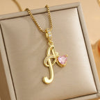 Coquette Heart Initial Necklace