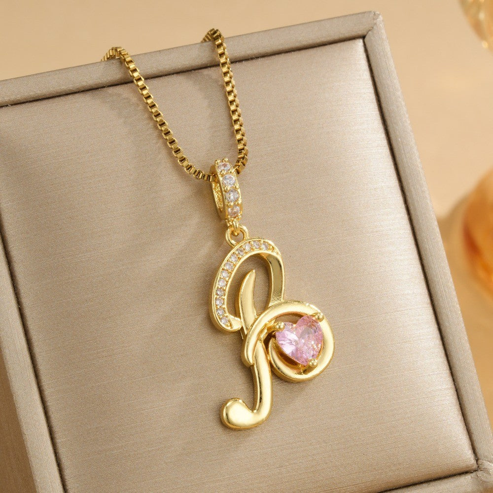 Coquette Heart Initial Necklace