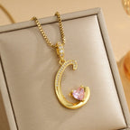 Coquette Heart Initial Necklace