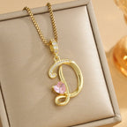 Coquette Heart Initial Necklace