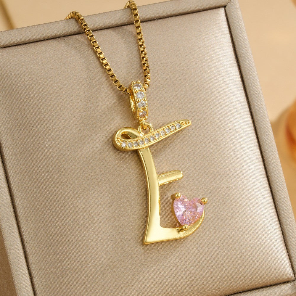 Coquette Heart Initial Necklace
