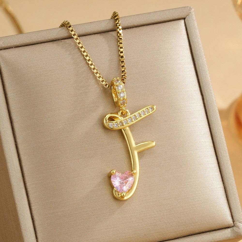Coquette Heart Initial Necklace
