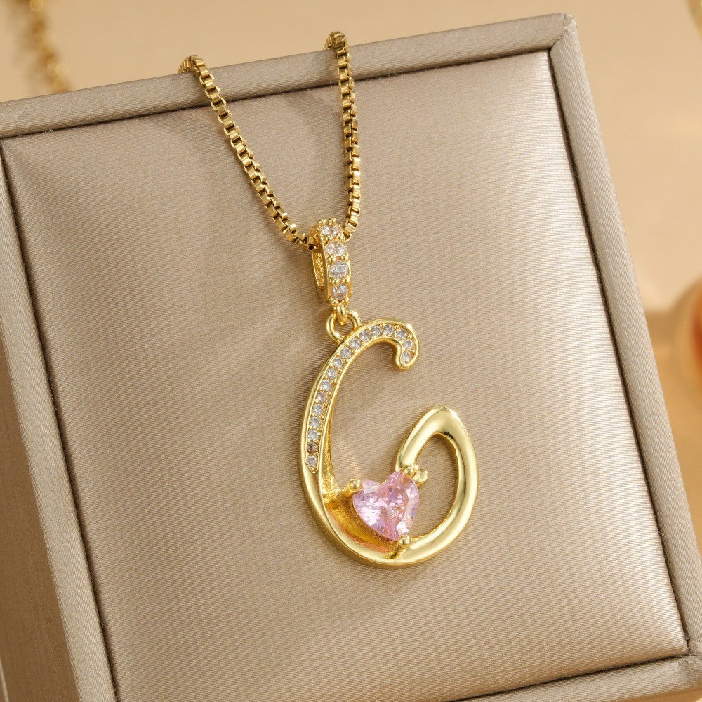 Coquette Heart Initial Necklace