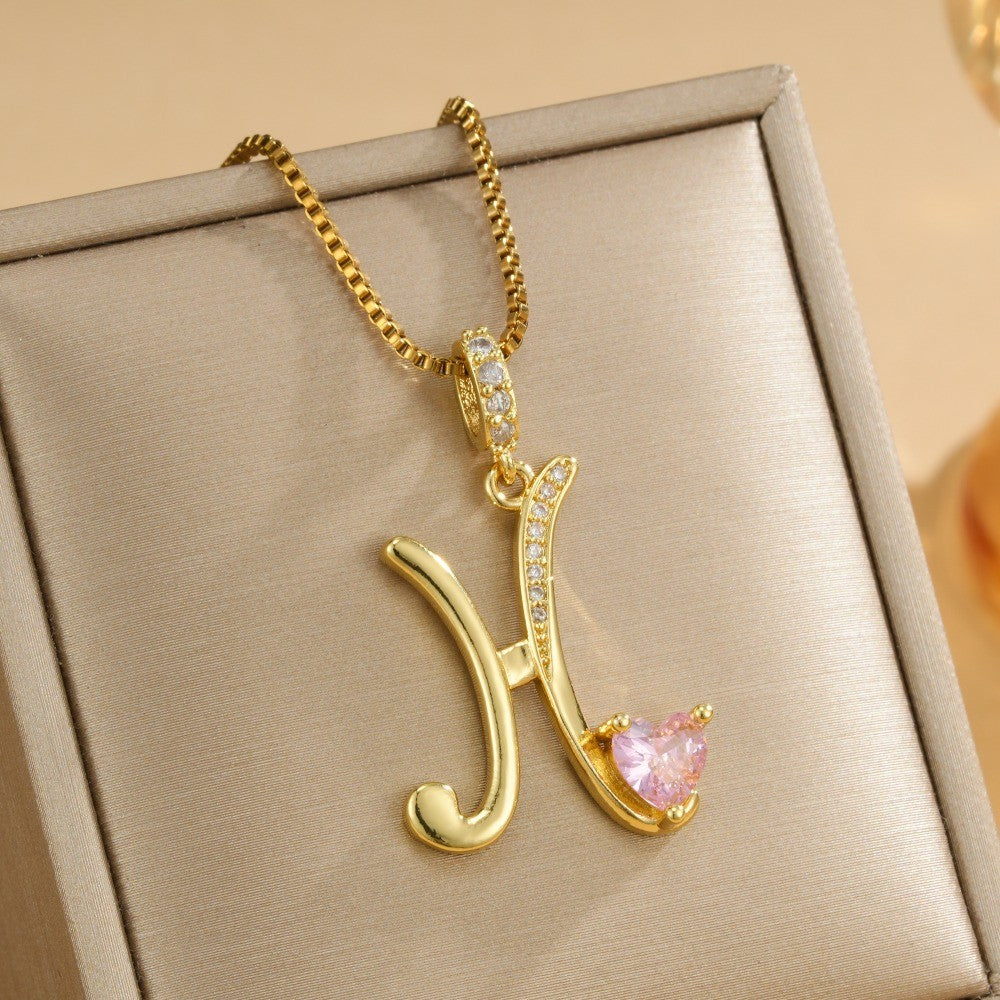 Coquette Heart Initial Necklace
