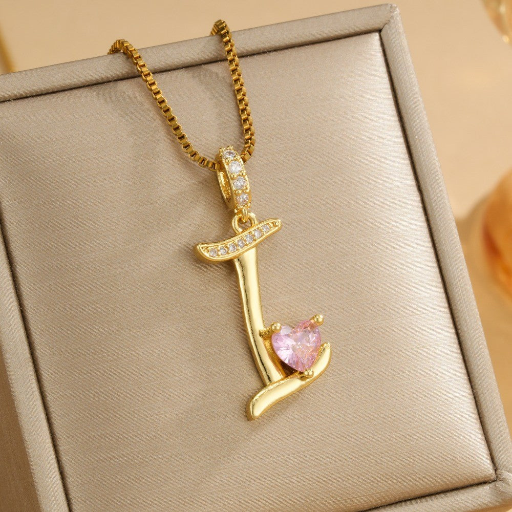 Coquette Heart Initial Necklace