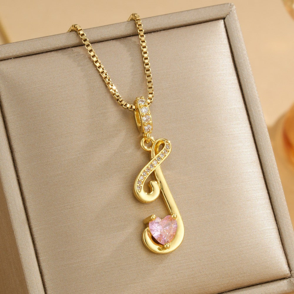 Coquette Heart Initial Necklace