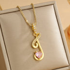 Coquette Heart Initial Necklace