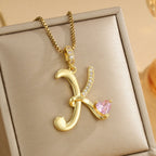 Coquette Heart Initial Necklace