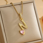 Coquette Heart Initial Necklace