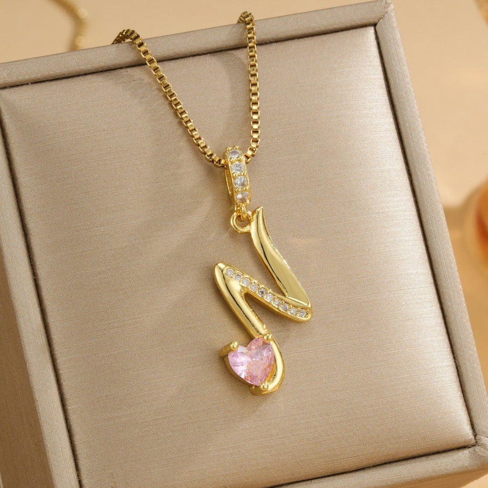 Coquette Heart Initial Necklace