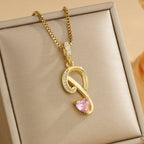 Coquette Heart Initial Necklace