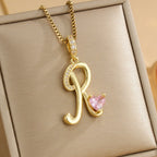 Coquette Heart Initial Necklace