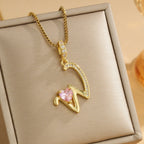 Coquette Heart Initial Necklace