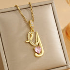 Coquette Heart Initial Necklace