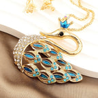 Regal Crown Swan Pendant Necklace