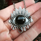 Gothic Leaf Eye Pendant Necklace