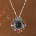 Gothic Leaf Eye Pendant Necklace
