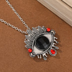 Gothic Leaf Eye Pendant Necklace