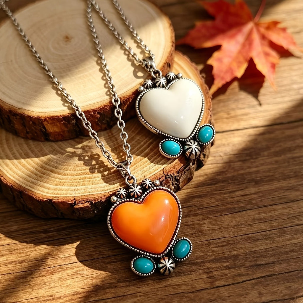 Boho Heart Turquoise Necklace
