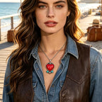 Boho Heart Turquoise Necklace
