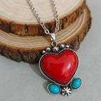Boho Heart Turquoise Necklace