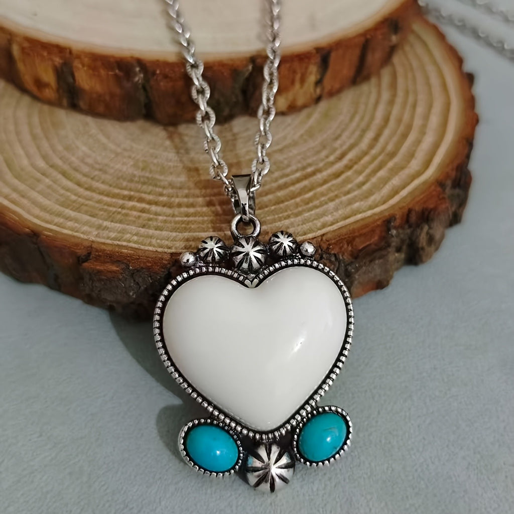 Boho Heart Turquoise Necklace