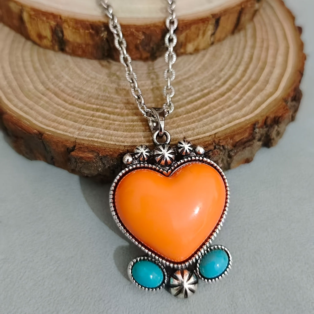 Boho Heart Turquoise Necklace