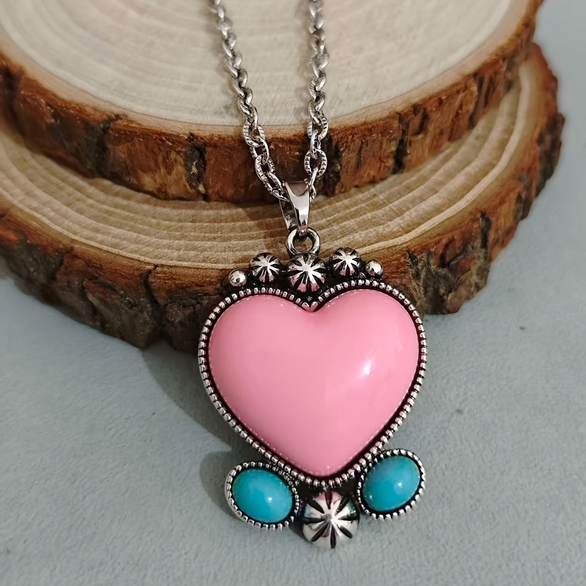 Boho Heart Turquoise Necklace