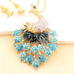 Regal Rainbow Peacock Necklace