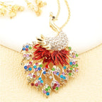 Regal Rainbow Peacock Necklace