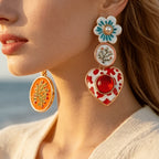 Heirloom Bloom Enamel Drop Earrings