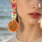 Heirloom Bloom Enamel Drop Earrings