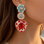 Heirloom Bloom Enamel Drop Earrings