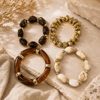 4pc Chunky Boho Beaded Bracelet Set