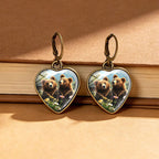 Whimsical Bear Heart Drop Earrings